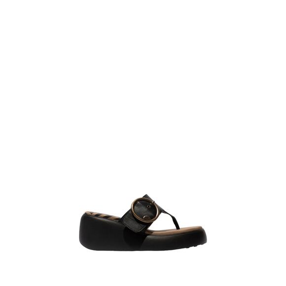 Fly London DAFI938FLY Buckle Mules Sandals - Glamorous Comfort in Black - SZ 7.5 - Picture 2 of 9